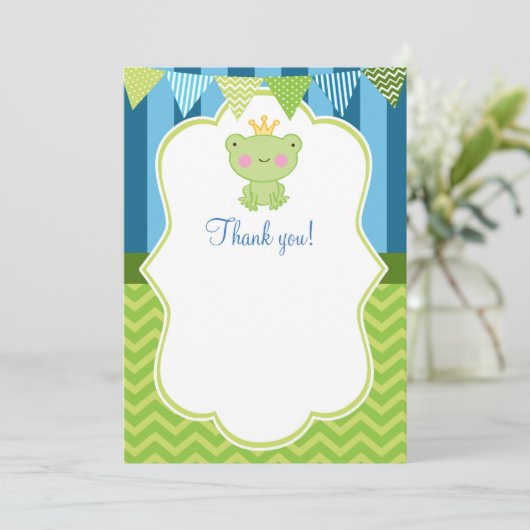 Freier Raum Prinz-Frog Thank You Card Dankeskarte (Stehend Vorderseite)