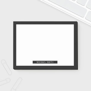 Freier Raum Schwarzweiss mit individuellem Namen Post-it Klebezettel