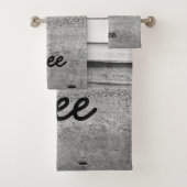 Freier Sandstrand in Schwarz und Weiß Badhandtuch Set (Insitu)