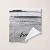 Freier Sandstrand in Schwarz und Weiß Badhandtuch Set (Waschlappen)