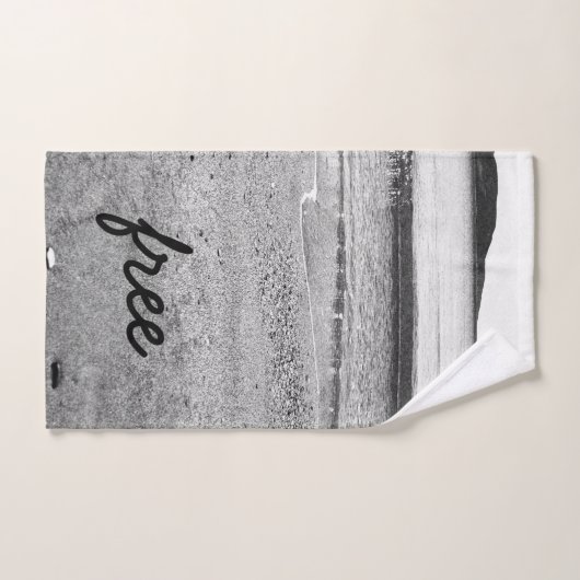 Freier Sandstrand in Schwarz und Weiß Badhandtuch Set (Handtuch)