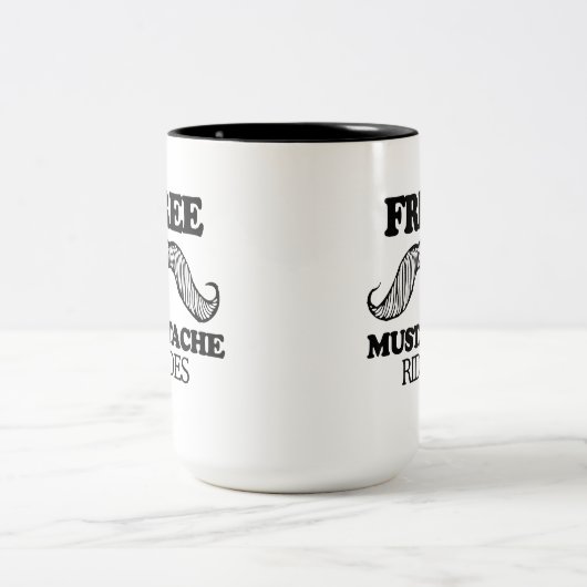 FREIER SCHNURRBART REITET T - Shirt Zweifarbige Tasse (Mittel)