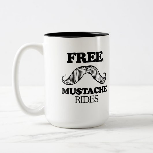 FREIER SCHNURRBART REITET T - Shirt Zweifarbige Tasse (Links)