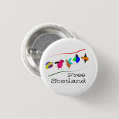 Freier Schottland-Cartoon-Vogel Pinback Button (Vorne & Hinten)