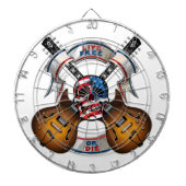 Freier Skull und Gitarren Dartscheibe (vorne)