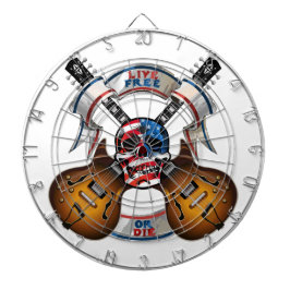 Freier Skull und Gitarren Dartscheibe