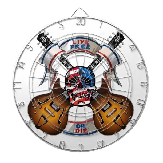 Freier Skull und Gitarren Dartscheibe (vorne)