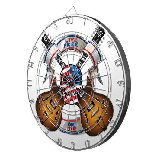 Freier Skull und Gitarren Dartscheibe (Vorderseite rechts)