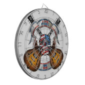 Freier Skull und Gitarren Dartscheibe (Vorderseite Links)