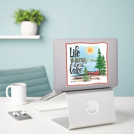Freier Spaß am See Inspirivity Aufkleber (Laptop auf Schreibtisch)