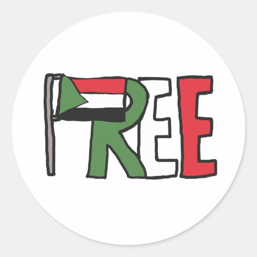 Freier Sudan Runder Aufkleber (Vorderseite)