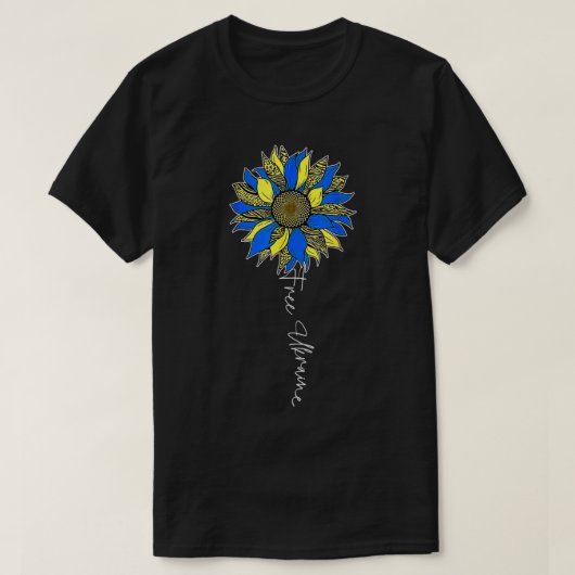 Freier Support Sonnenblumen Ukraine T-Shirt (Design vorne)
