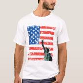 Freier T - Shirt mit US Flagge-Hintergrund (Vorderseite)