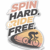 Freier T - Shirt zum Radfahren Aufkleber (Vorderseite)