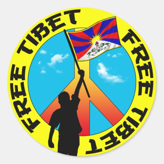 freier Tibet-Aufkleber Runder Aufkleber (Vorderseite)