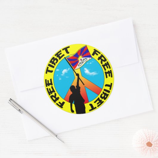 freier Tibet-Aufkleber Runder Aufkleber (Umschlag)