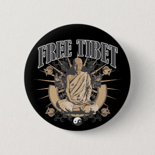 Freier Tibet-Mönch Button