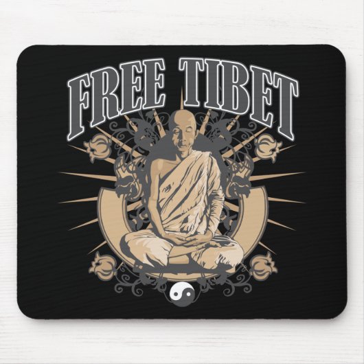 Freier Tibet-Mönch Mousepad (Vorne)
