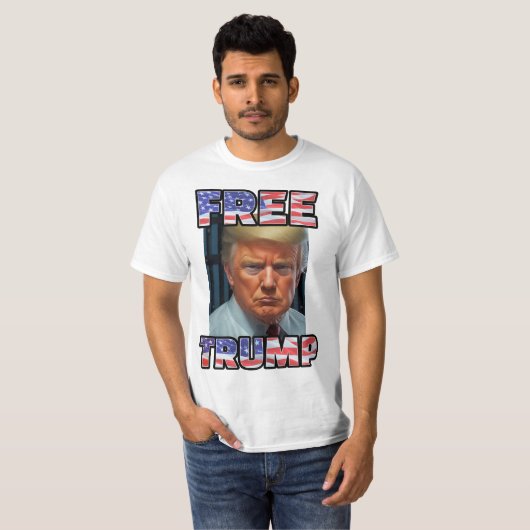 FREIER TRUMP 2024 | Mugshot Republican Maga T-Shirt (Vorne ganz)