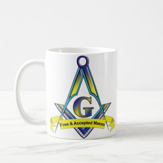 Freier und akzeptierter Mason Kaffeetasse (Links)