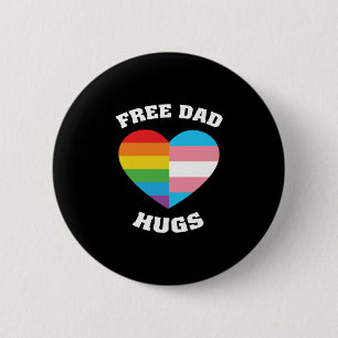 Freier Vater Umarmung Halbherz Rainbow Trans LGBT Button