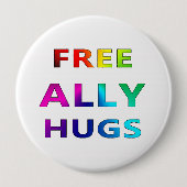 Freier Verbündeter umarmt LGBT LGBTQ Stolz Button (Vorderseite)