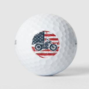 Freier Verkehr: Retro-Motorrad und amerikanische F Golfball
