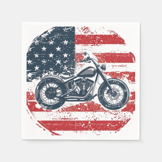 Freier Verkehr: Retro-Motorrad und amerikanische F Serviette (Vorderseite)