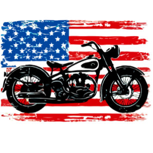 Freier Verkehr: USA-Flagge mit Motorrad T-Shirt