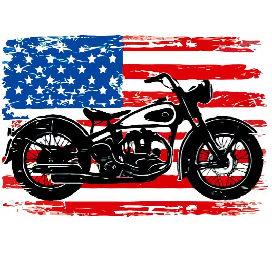 Freier Verkehr: USA-Flagge mit Motorrad T-Shirt
