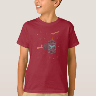 Freier Vogel Vogelkäfig Volkskunst Hände und bla T-Shirt