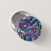 Freier Wille - Handgemalte abstrakte Kunst Button (Vorne & Hinten)