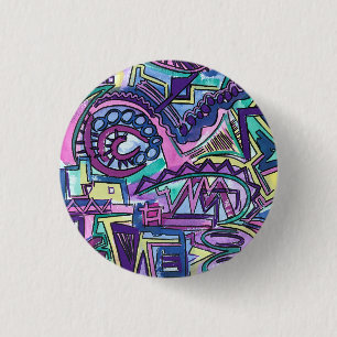 Freier Wille - Handgemalte abstrakte Kunst Button