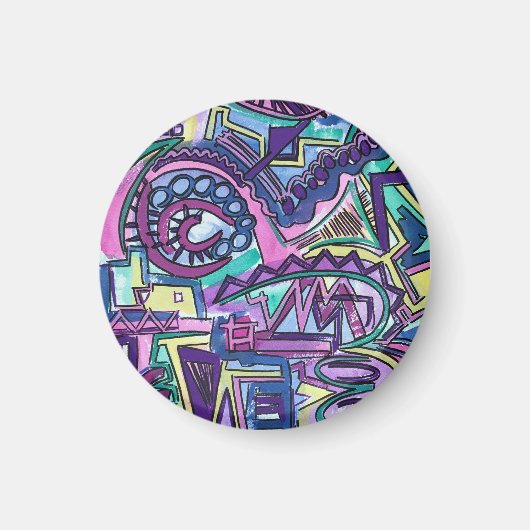 Freier Wille - Handgemalte abstrakte Kunst Magnet (Vorne)