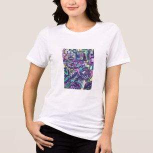 Freier Wille-Handgemalte abstrakte Kunst Tri-Blend Shirt