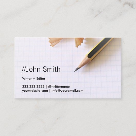 Freier Writer Beruflich Editor Sharp Pencil Visitenkarte (Vorderseite)