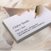 Freier Writer Beruflich Editor Sharp Pencil Visitenkarte