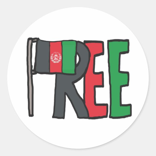 Freies Afghanistan Runder Aufkleber (Vorderseite)
