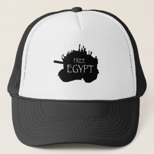 Freies Ägypten mit Protestierendern Truckerkappe