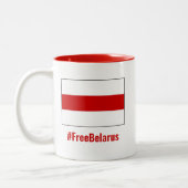 Freies Belarus - Englisch - Weißes Weißes Flag Zweifarbige Tasse (Links)