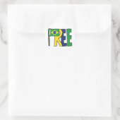 Freies Brasilien Runder Aufkleber (Tasche)