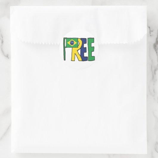 Freies Brasilien Runder Aufkleber (Tasche)