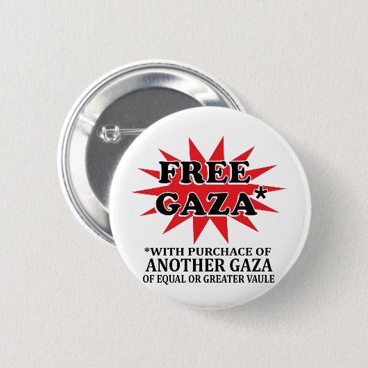 FREIES GAZA - lustiges Remake Button (Vorne & Hinten)