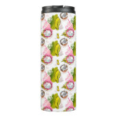 Freies handtexturiertes Fruchtmuster Thermosbecher (Rückseite)