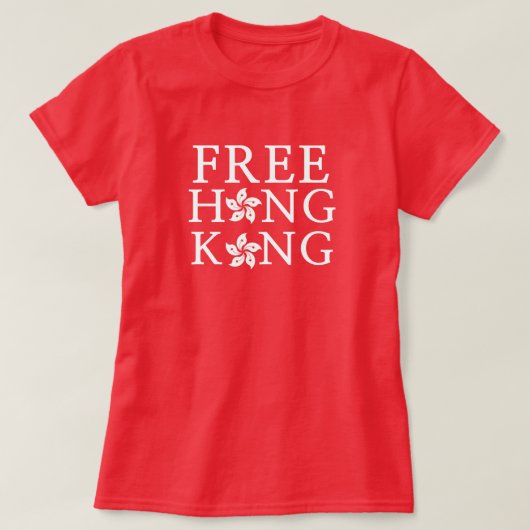 Freies Hongkong mit Orchid-Blume T-Shirt (Design vorne)