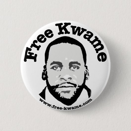 "Freies Kwame" Stoßknopf Button (Vorderseite)