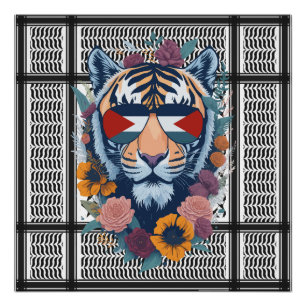 Freies Palästina ARABISCH MIT KARTE Tiger Poster