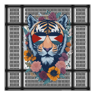 Freies Palästina ARABISCH MIT KARTE Tiger Poster