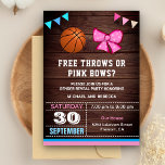 Freies Party oder rosa Bögen Geschlecht offenbaren Einladung<br><div class="desc">Erleben Sie Ihren Aufenthalt mit diesem niedlichen Gender,  das Sie mit einem Basketball und einem rosafarbenen Bogen mit moderner Typografie vor dem Hintergrund des Stallholzes einladen. Fügen Sie einfach Ihre Veranstaltungsdetails zu dieser einfach zu bedienenden Vorlage hinzu,  um sie zu einer einmaligen Einladung zu machen.</div>