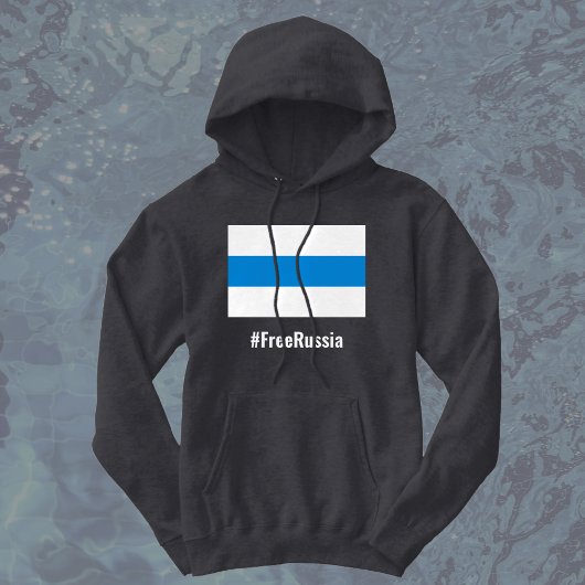 Freies Russland - Englisch - Weiße Flagge Hoodie